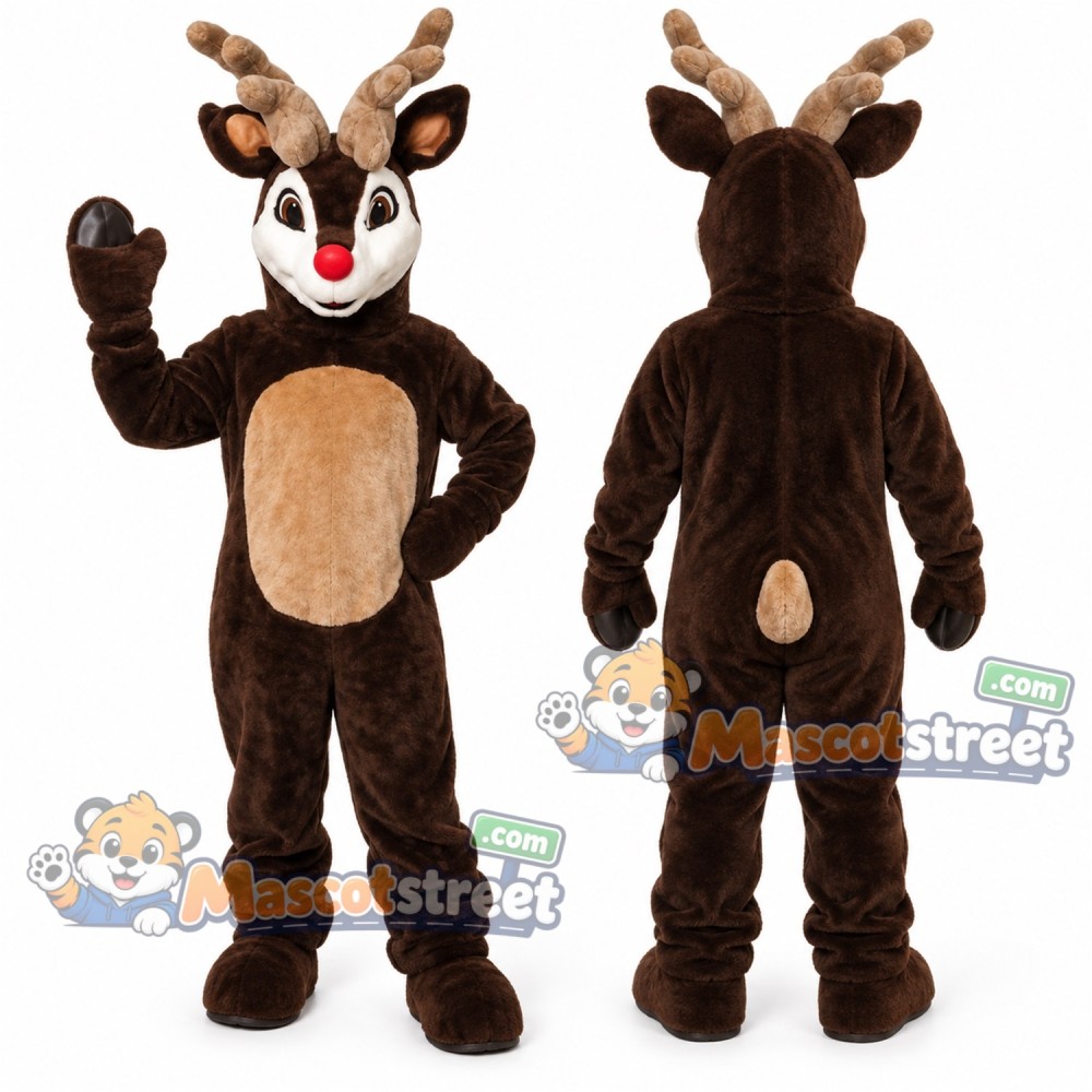 Brown Reindeer Mascot Costume Brown Reindeer Mascot Costume