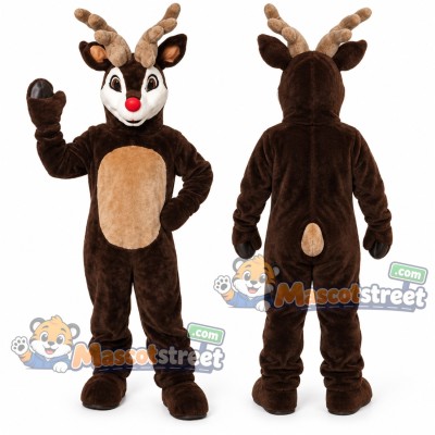 Brown Reindeer Mascot Costume Brown Reindeer Mascot Costume