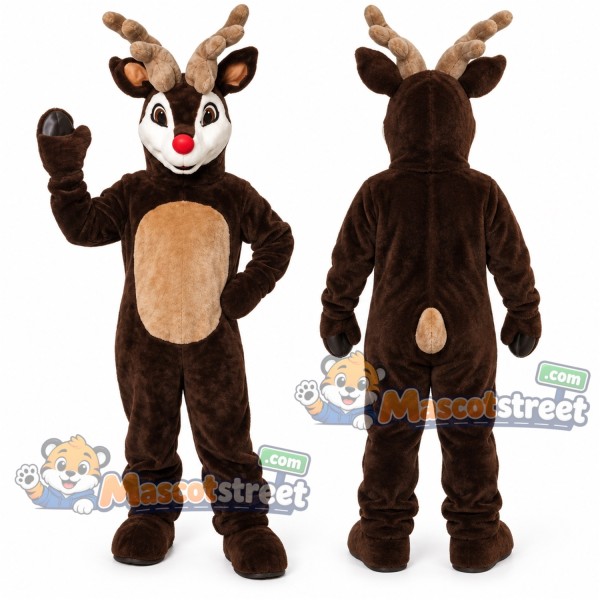 Brown Reindeer Mascot Costume