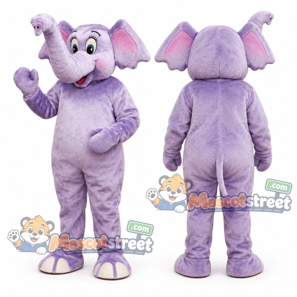Purple Elephant Mascot Costume Purple Elephant Mascot Costume