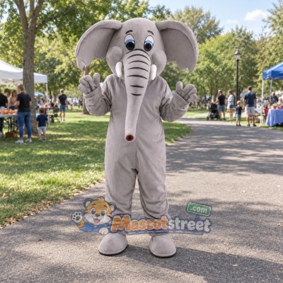 Gray Elephant Mascot Costume Gray Elephant Mascot Costume
