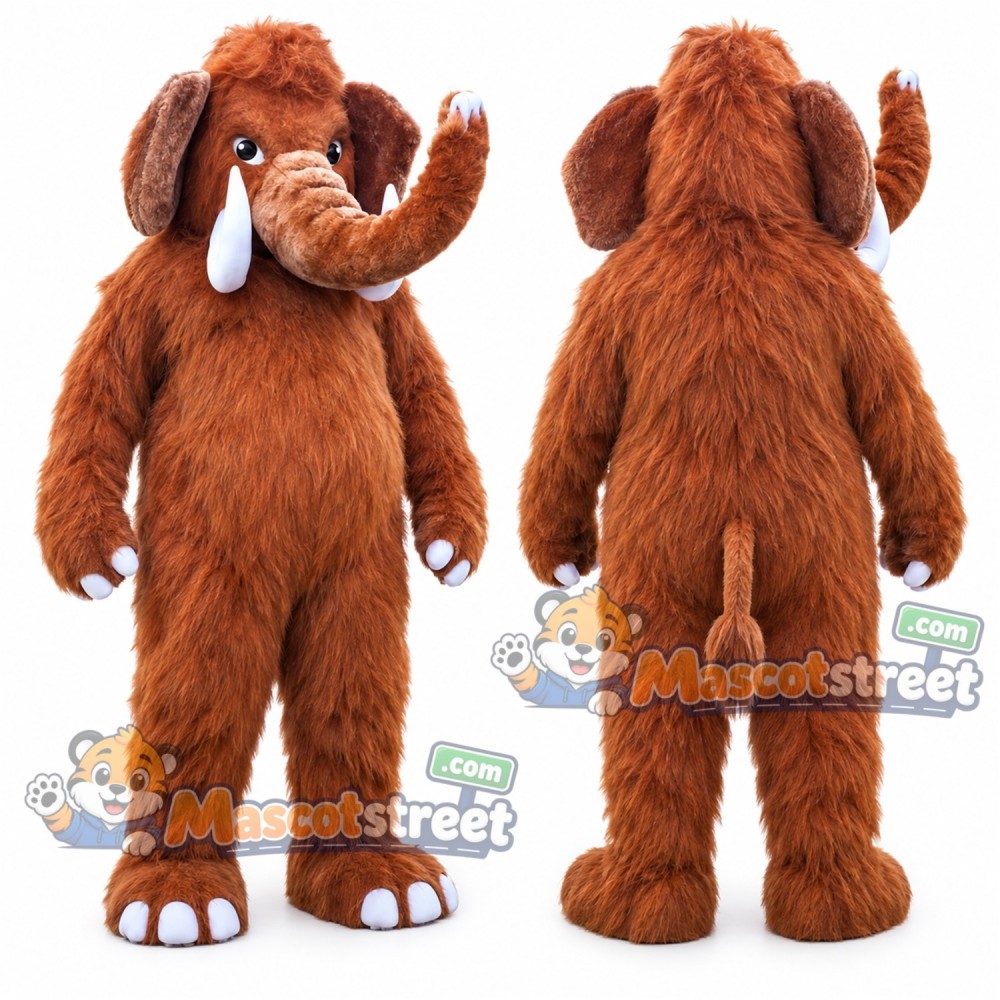 Brown Mammoth Mascot Costume Brown Mammoth Mascot Costume