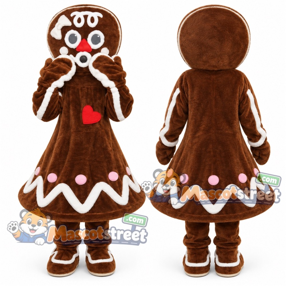 Gingerbread Girl Mascot Costume Gingerbread Girl Mascot Costume