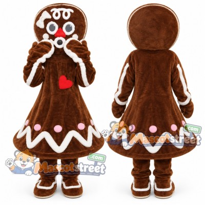 Gingerbread Girl Mascot Costume Gingerbread Girl Mascot Costume