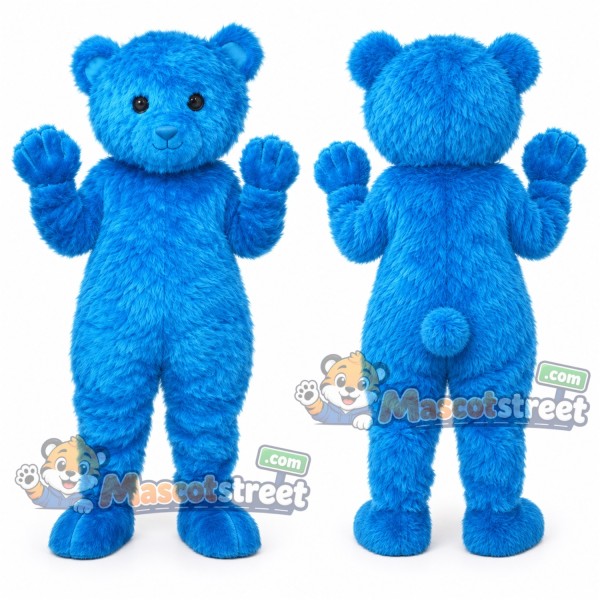 Blue Bear Mascot Costume