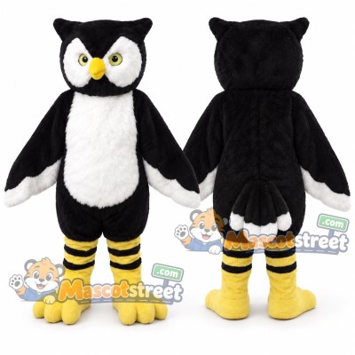 Black and White Owl Mascot Costume Black and White Owl Mascot Costume