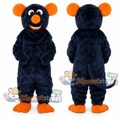 Black and Orange Mouse Mascot Costume Black and Orange Mouse Mascot Costume