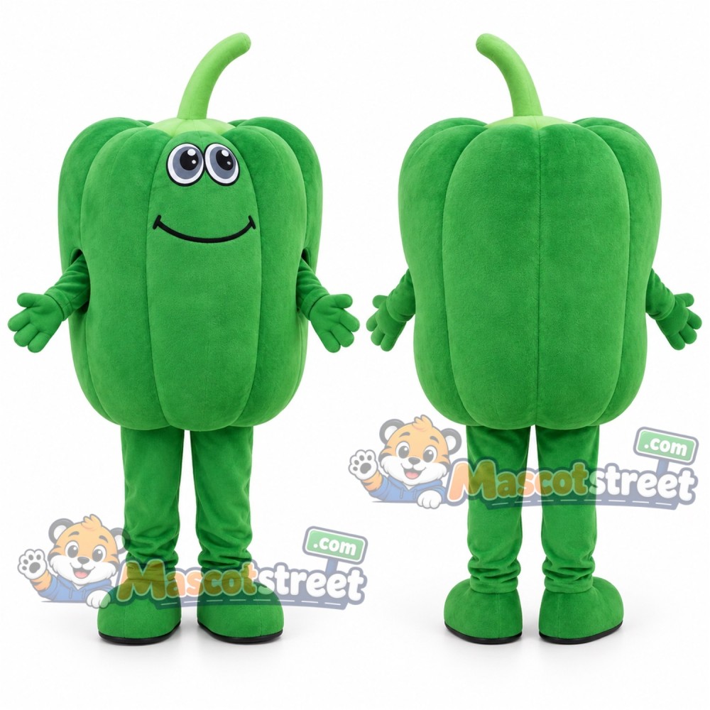 Green Bell Pepper Mascot Costume Green Bell Pepper Mascot Costume