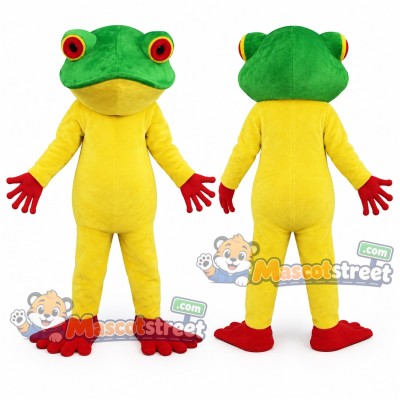 Green and Yellow Frog Mascot Costume Green and Yellow Frog Mascot Costume