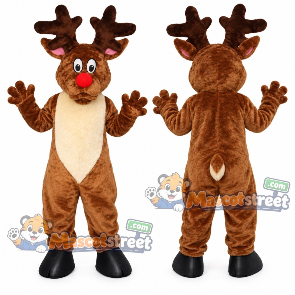 Brown Reindeer Mascot Costume Brown Reindeer Mascot Costume