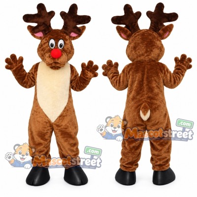 Brown Reindeer Mascot Costume Brown Reindeer Mascot Costume