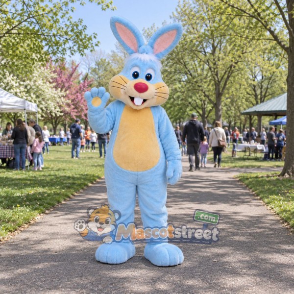 Light Blue Rabbit Mascot Costume