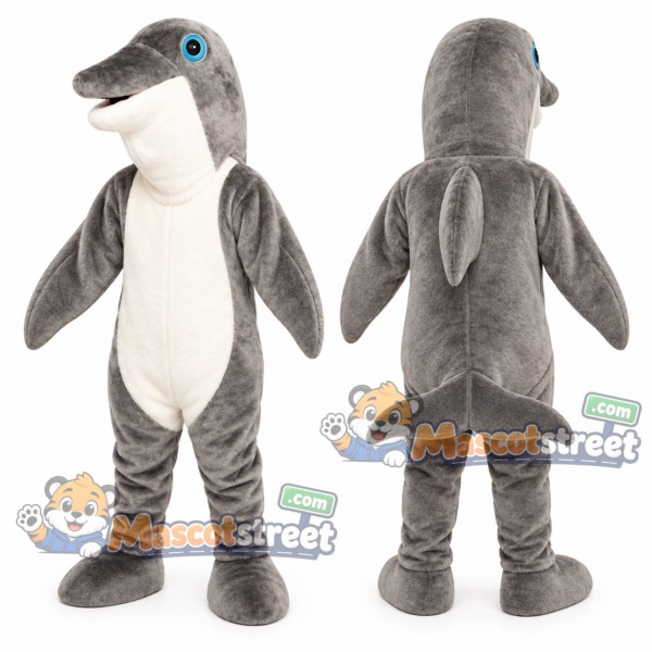 Gray Dolphin Mascot Costume