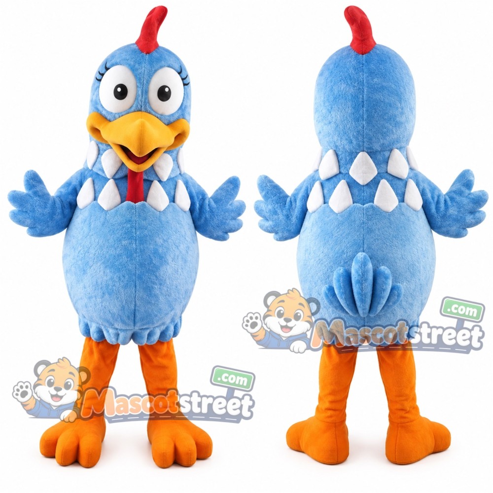 Blue Rooster Mascot Costume