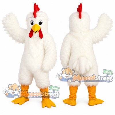 White Chicken Mascot Costume White Chicken Mascot Costume