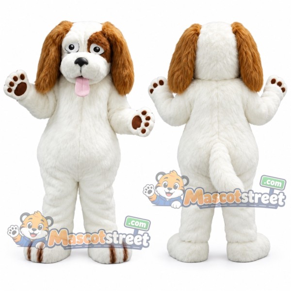 Brown and White Dog Mascot Costume