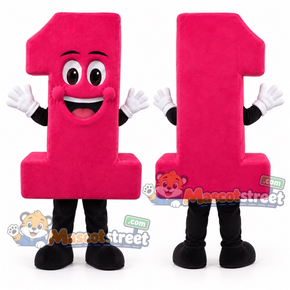 Pink Number One Mascot Costume
