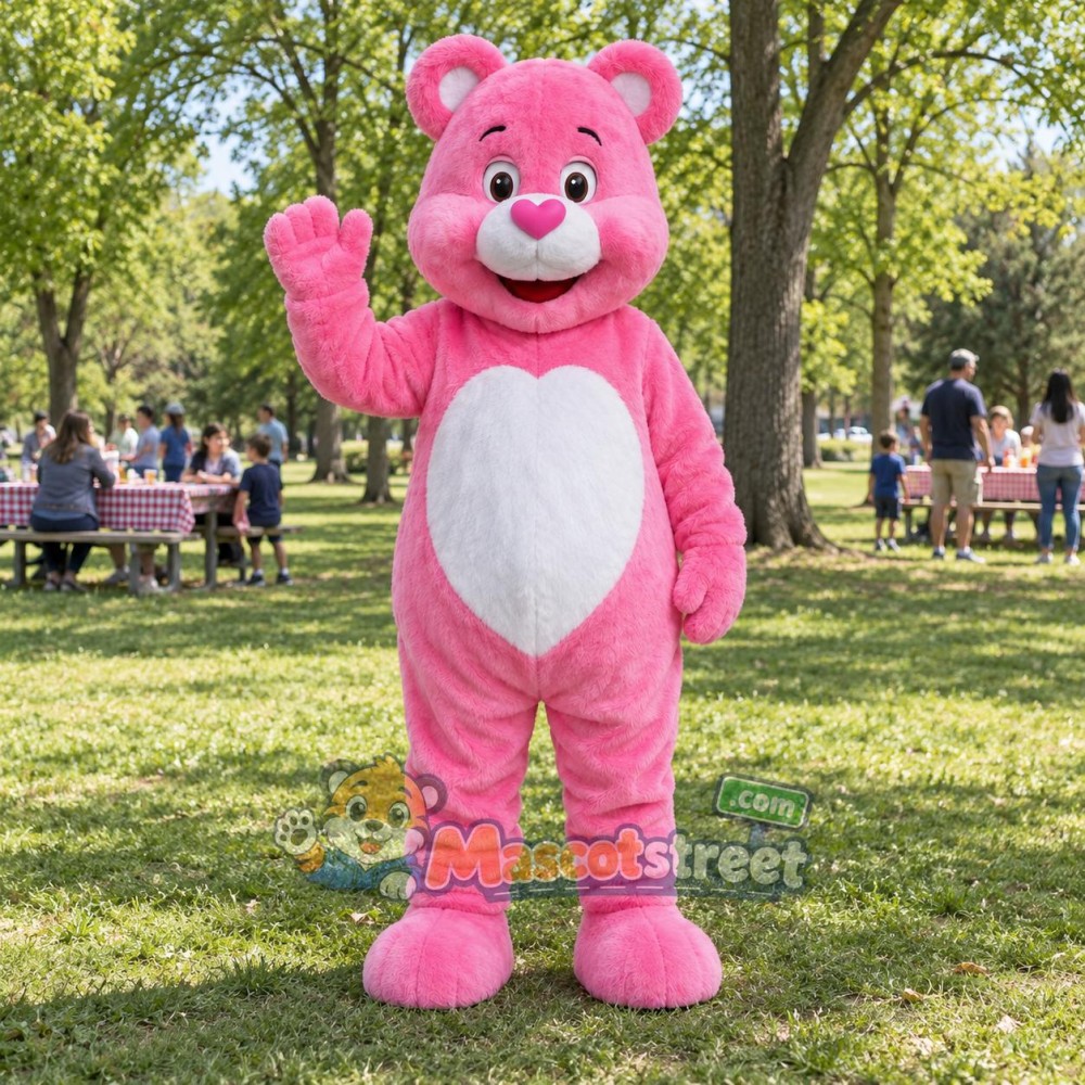 Pink Bear Mascot Costume Pink Bear Mascot Costume