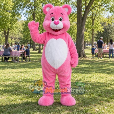 Pink Bear Mascot Costume Pink Bear Mascot Costume