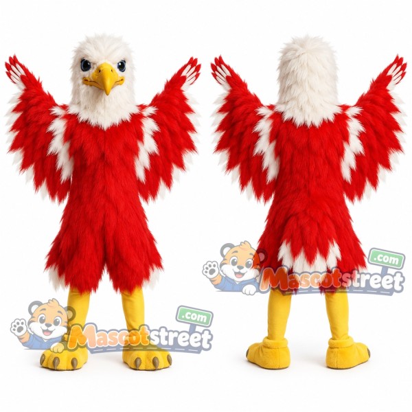 Red and White Eagle Mascot Costume