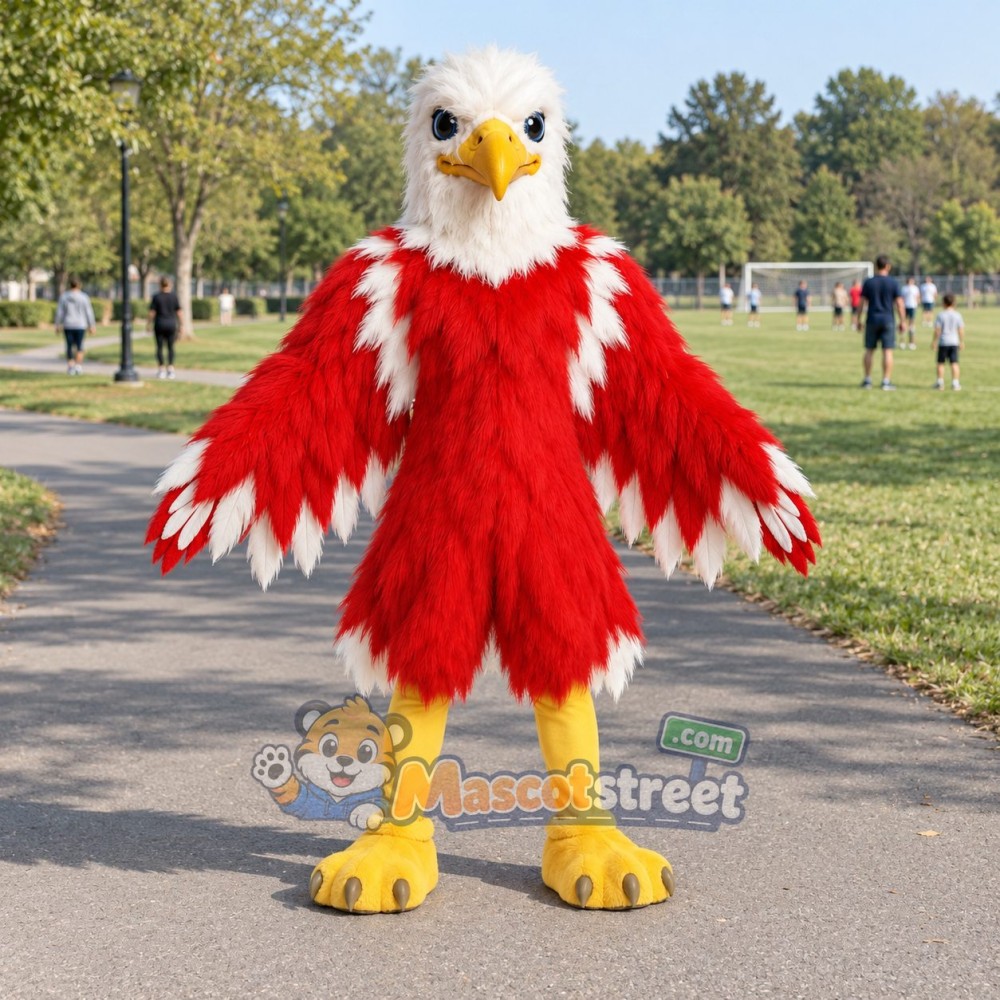 Red and White Eagle Mascot Costume Red and White Eagle Mascot Costume