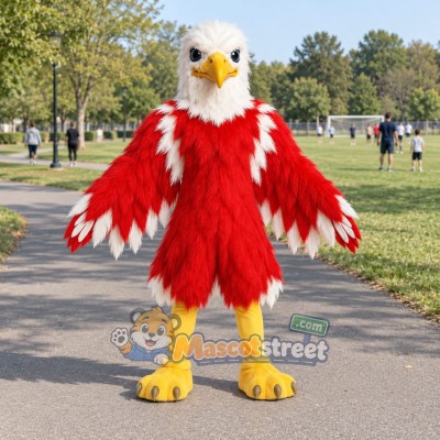 Red and White Eagle Mascot Costume Red and White Eagle Mascot Costume