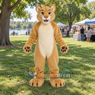Tan Lion Mascot Costume Tan Lion Mascot Costume