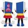 Blue Book Mascot Costume with Yellow Shirt and Red Skirt
