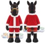 Black Donkey Mascot Costume with Santa Suit