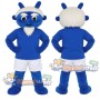 Blue Devil Mascot Costume with Blue Shirt and White Shorts