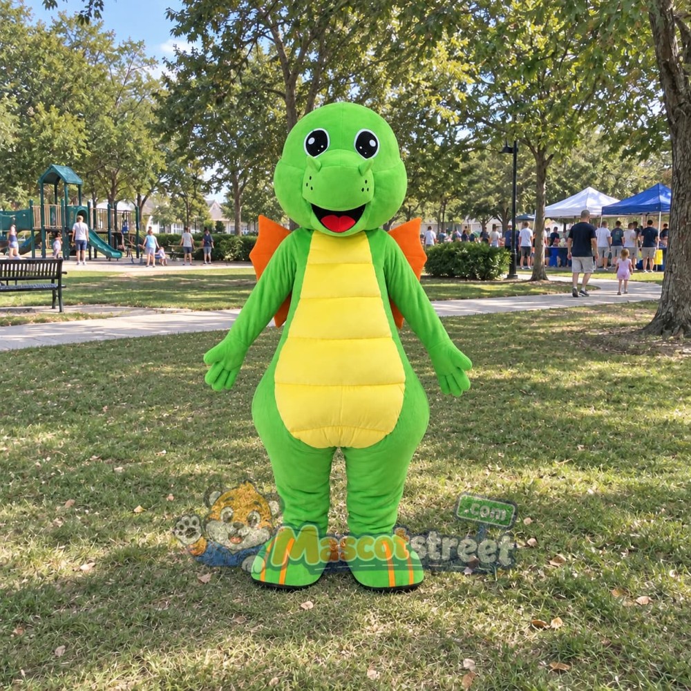 Green Dragon Mascot Costume Green Dragon Mascot Costume
