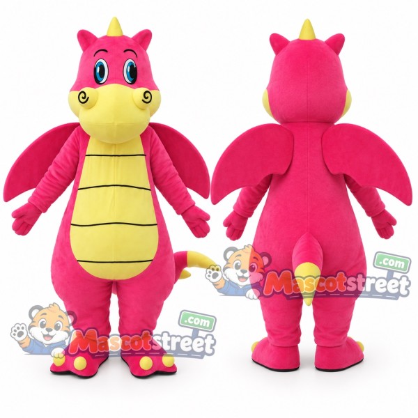 Pink Dragon Mascot Costume