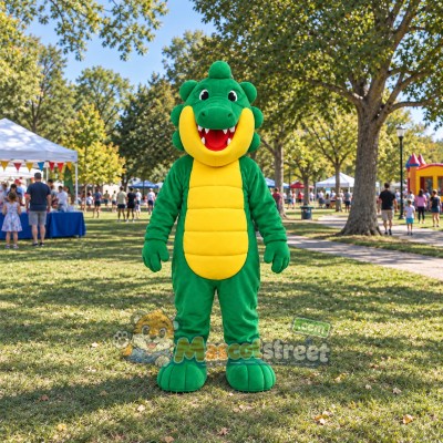 Green Dragon Mascot Costume Green Dragon Mascot Costume