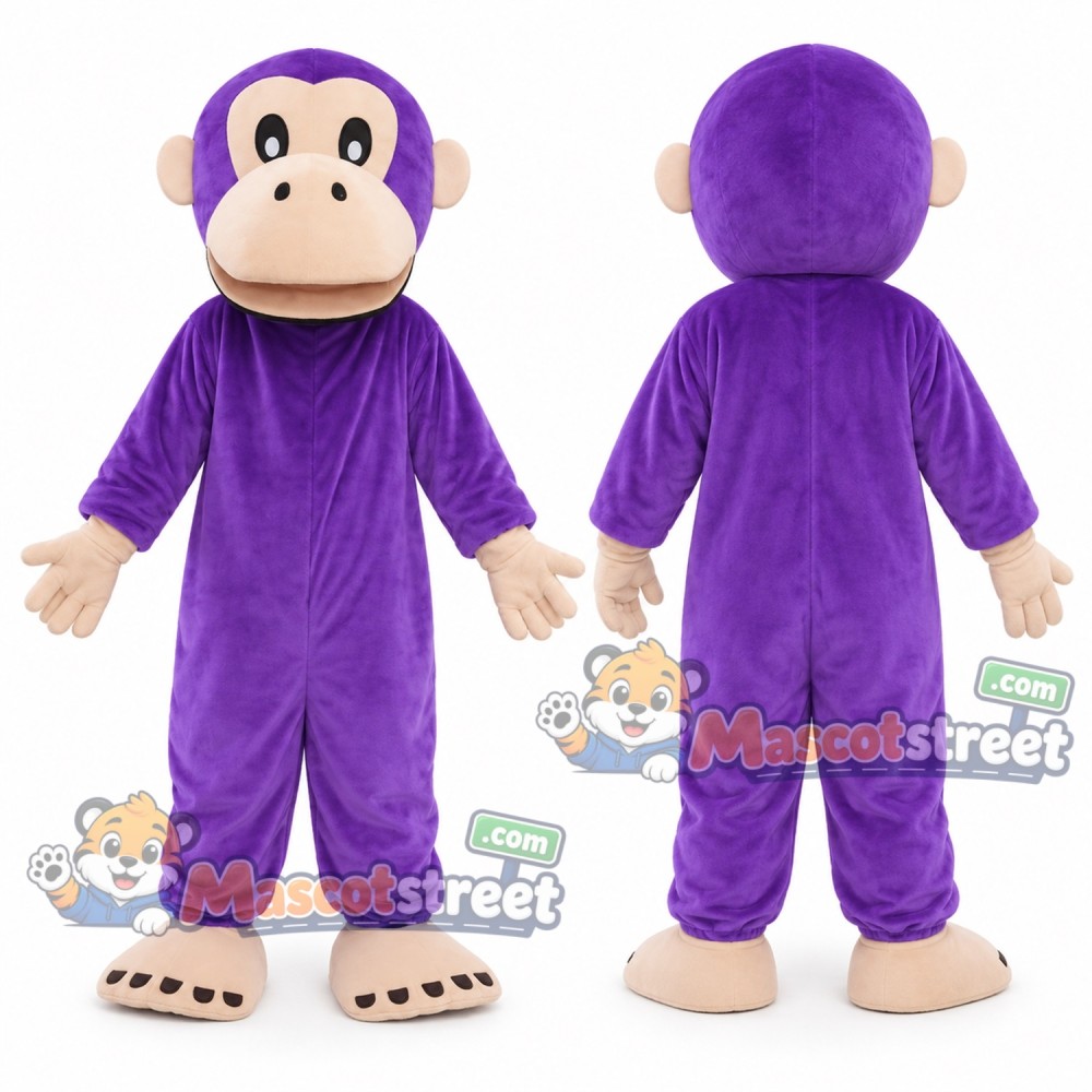 Purple Monkey Mascot Costume Purple Monkey Mascot Costume