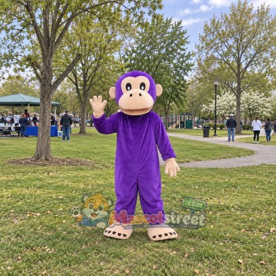 Purple Monkey Mascot Costume Purple Monkey Mascot Costume