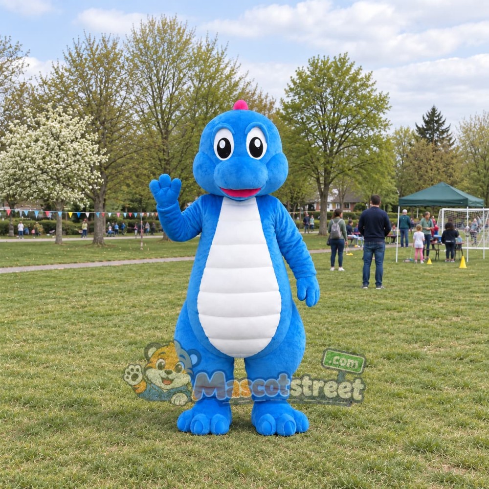 Blue Dinosaur Mascot Costume Blue Dinosaur Mascot Costume