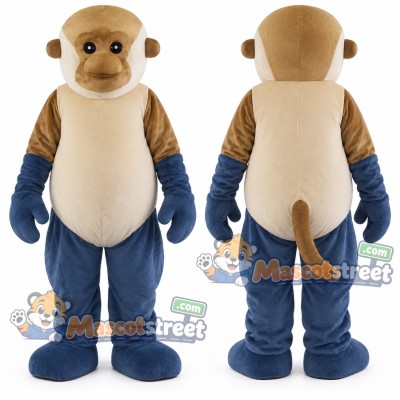 Brown Monkey Mascot Costume with Navy Trousers Brown Monkey Mascot Costume with Navy Trousers
