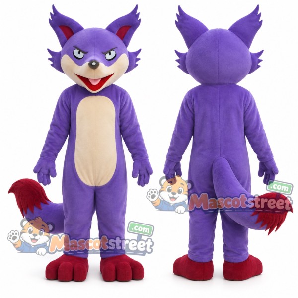 Purple Fox Mascot Costume