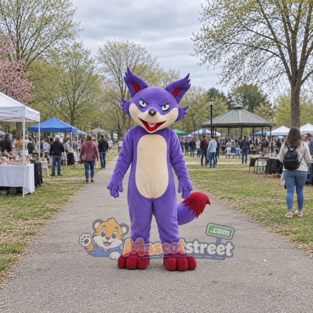Purple Fox Mascot Costume Purple Fox Mascot Costume