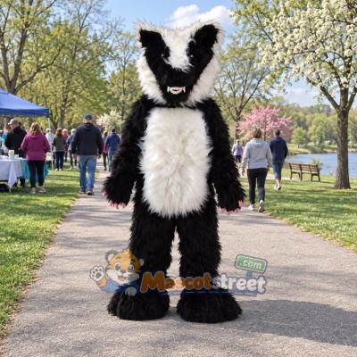 Black and White Skunk Mascot Costume Black and White Skunk Mascot Costume