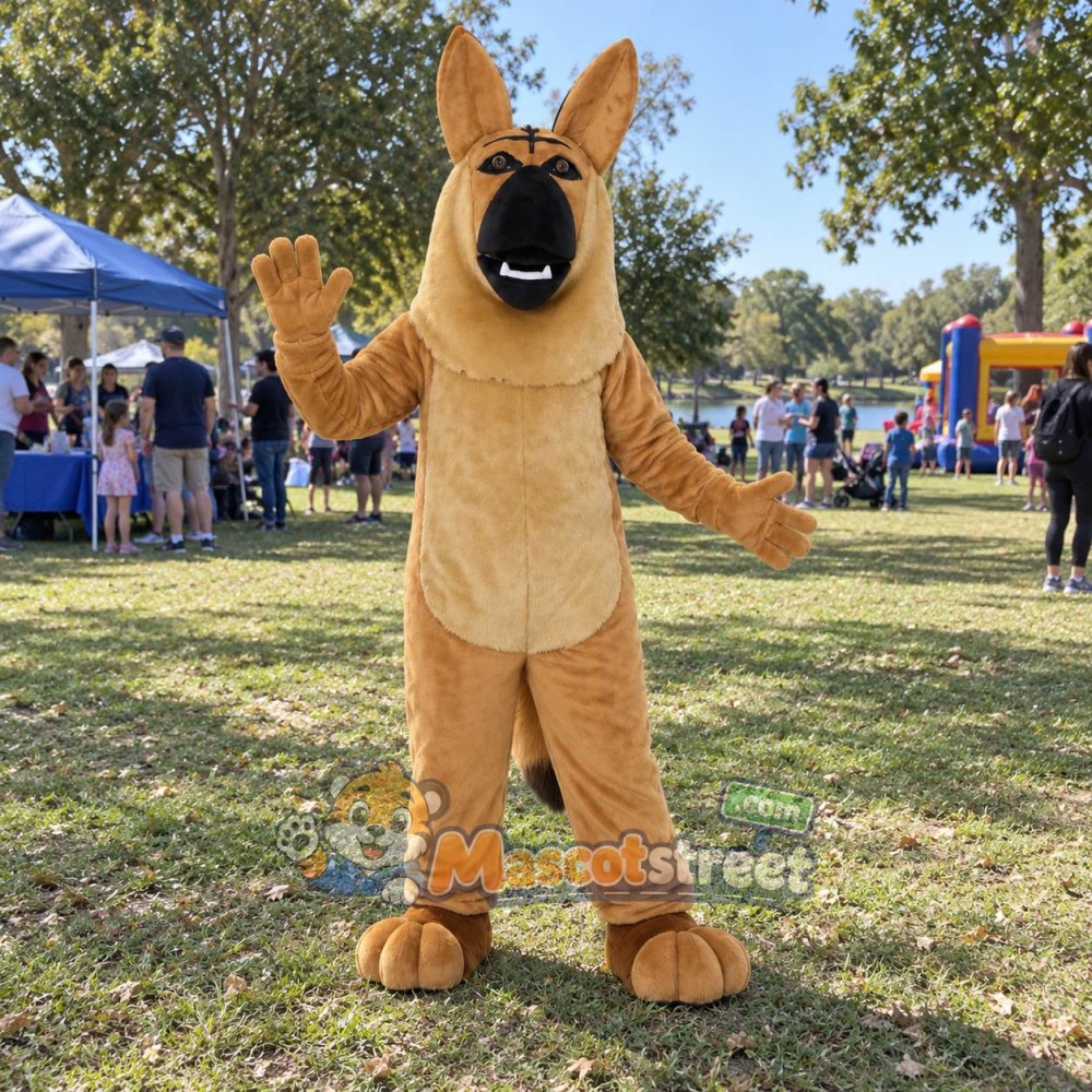 Tan Canine Mascot Costume Tan Canine Mascot Costume
