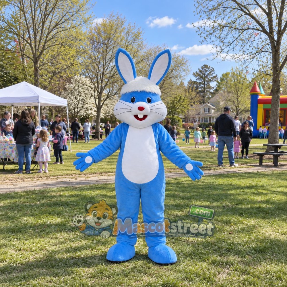 Blue Rabbit Mascot Costume Blue Rabbit Mascot Costume