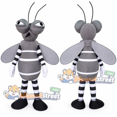 Gray Mosquito Mascot Costume Gray Mosquito Mascot Costume