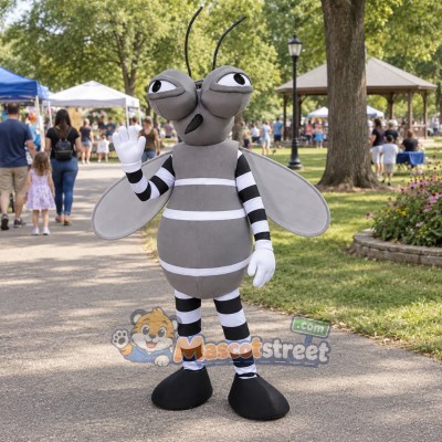 Gray Mosquito Mascot Costume Gray Mosquito Mascot Costume