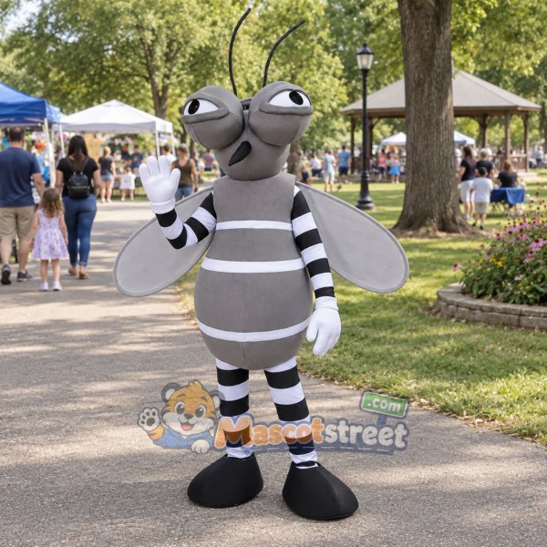 Gray Mosquito Mascot Costume