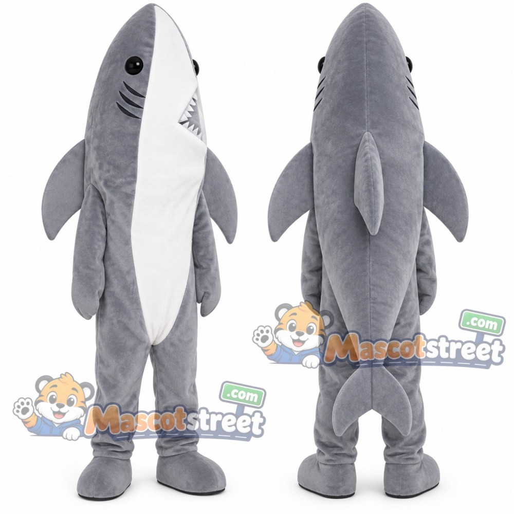 Gray Shark Mascot Costume Gray Shark Mascot Costume