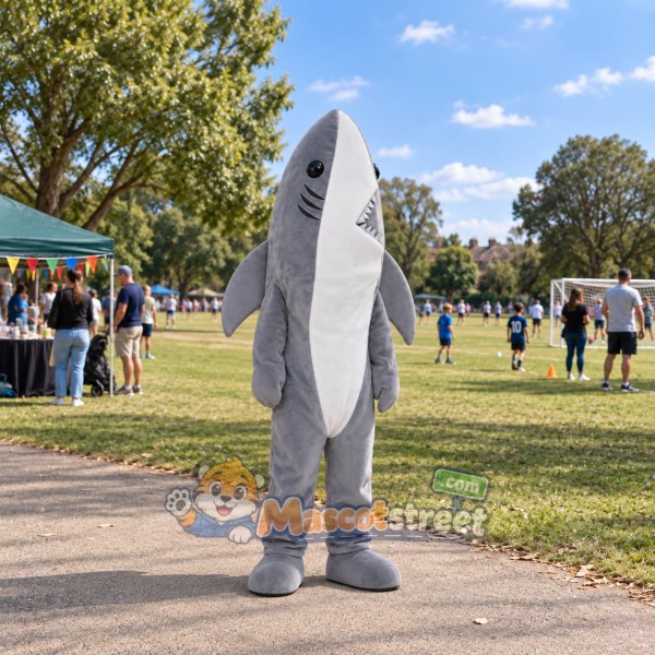 Gray Shark Mascot Costume