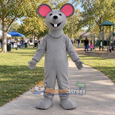 Gray Mouse Mascot Costume Gray Mouse Mascot Costume