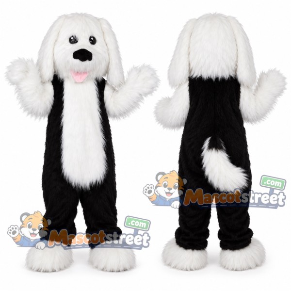 Black and White Dog Mascot Costume