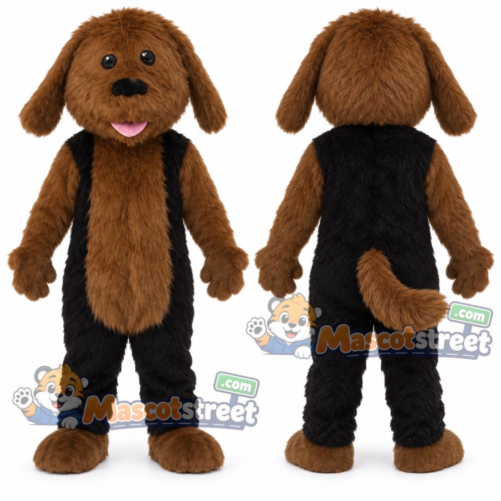Brown and Black Dog Mascot Costume